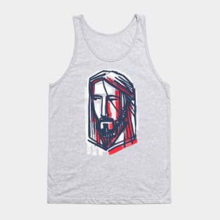 Jesus Christ face ink illustration Tank Top